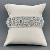Estate 14K W Gold 5.89ctw Sapphire & 2.49ctw Diamond Bracelet