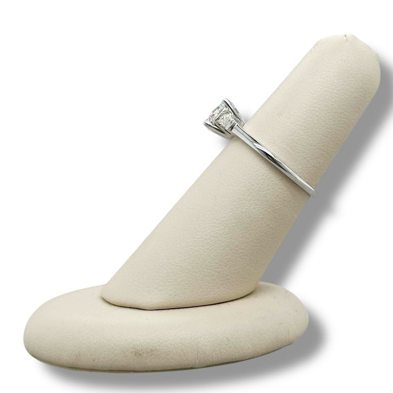 14K W Gold 0.32ctw H/VS1 3 Stone Diamond Engagement Ring Mounting