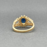Estate 14K Y Gold 1.12ct Sapphire & 1.17ctw F-H/VS2-SI1 Diamond Ring