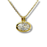 YGP Sterling Oval Pendant with 0.95ctw  E/VS1 Lab Created Diamonds