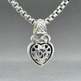 Estate David Yurman SS 14 Amethyst Heart Enhancer 32” Pendant