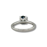 18K W Gold 1.38ct Oval Sapphire and 0.19ct H/SI1 Diamond Ring