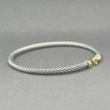 Estate David Yurman SS 18 3mm Buckle Bangle Bracelet