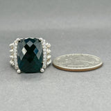 Estate David Yurman SS Onyx & Diamond Wheaton Ring