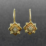 Estate 14K Y Gold 0.04ctw J/I2 Diamond Drop Earrings