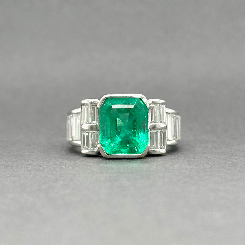 Estate Fred Leighton 18K W Gold 3.60ct Emerald & 1.85ctw Diamond Ring GIA
