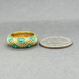 Estate 18K Y Hidalgo Gold Enameled Ring