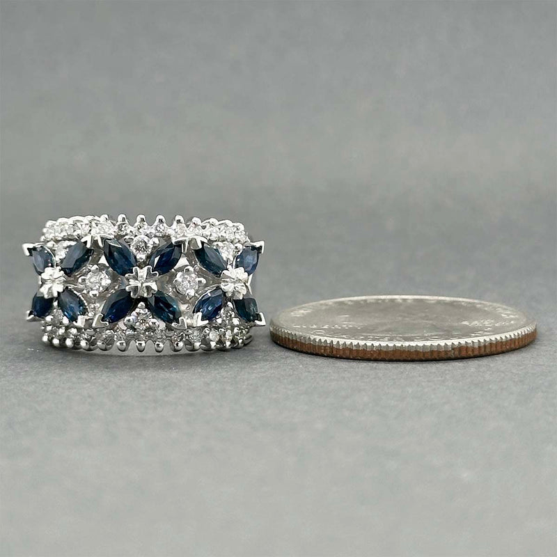 Estate 14K W Gold 1.08ctw Sapphire & 0.43ctw Diamond Ring