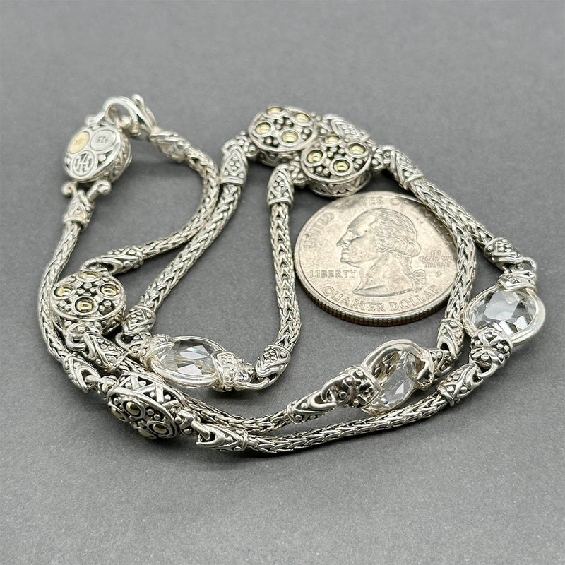 Estate John Hardy SS 18 8.70ctw White Topaz Jaisalmer Station Necklace