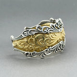 Estate SS Brass Filigree Cuff Bracelet