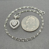 Estate 14K W Gold 0.79ctw H-I/SI1 Diamond Heart Pendant