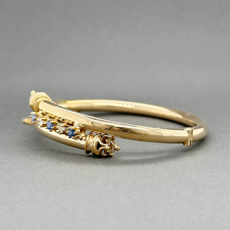 Estate 14K Y Gold 0.33ctw Sapphire & 0.13ctw Diamond Bracelet