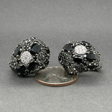Estate Roberto Coin 18K W Gold 15.13ctw Onyx & Diamond Earrings