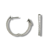 14K W Gold 1.00ctw G-H/SI2 23mm Oval In/Out Diamond Hoop Earrings