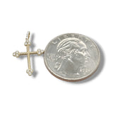 14K Y Gold 0.10ctw G/I1 Rope Cross with Diamond Tips