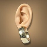 Estate 14K Y Gold 37.26mm Wide Hoop Earrings