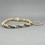 Estate 14K Y Gold 6.84ctw Sapphire & 2.18ctw Diamond Bracelet