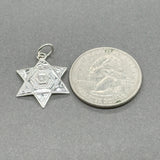 Estate 14K W Gold 0.03ct J/I2 Diamond Star of David Pendant