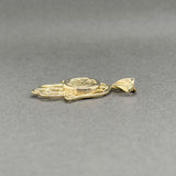 Estate 14K Y Gold Glass Hamsa Pendant