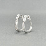 Estate 14K W Gold 0.17ctw Diamond Huggie Earrings