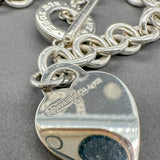 Estate Tiffany & Co. SS 0.02ct Diamond Heart Toggle Necklace