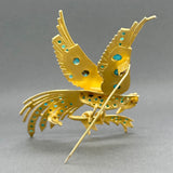 Estate 18K Y Gold 9.20ctw Turquoise Eagle Brooch