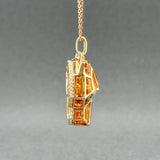 Estate Effy 14K Y Gold 9.51ctw Citrine & Garnet & 0.25ctw H/SI1-2 Diamond Panther Pendant