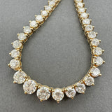 Estate 18K Y Gold 10.26ctw F-G/VS1-2 Diamond Riviere Tennis Necklace