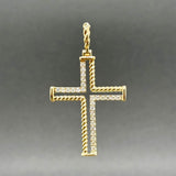 Estate 14K Y Gold 0.25ctw F-G/SI1-2 Diamond Cross Pendant