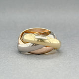 Estate Cariter 18K Tri-Color Gold XL Trinity Ring
