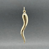Estate 14K Y Gold 40.01mm Italian Horn Pendant