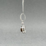 Estate 14K W Gold 0.70ct Smoky Quartz & 0.06ctw Diamond Pendant