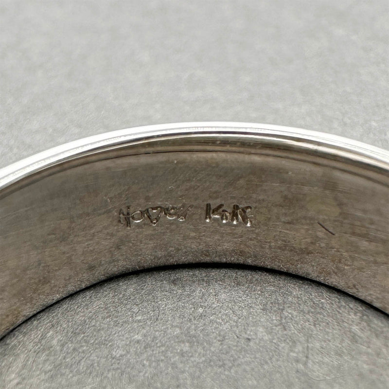 Estate 14K W Gold 7.07mm Hammered Ring