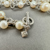 Estate David Yurman SS Freshwater Pearl Station 40.5” Necklace