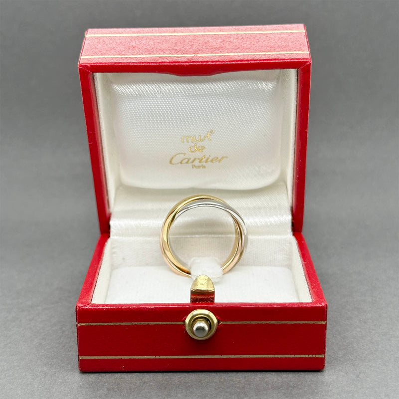 Estate Cartier 18K Tri Color Gold Trinity Classic Ring