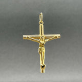 Estate 18K Y Gold 41mm Crucifix Pendant