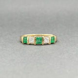 Estate 14K Y Gold 0.36ctw Emerald & 0.32ctw Diamond Ring