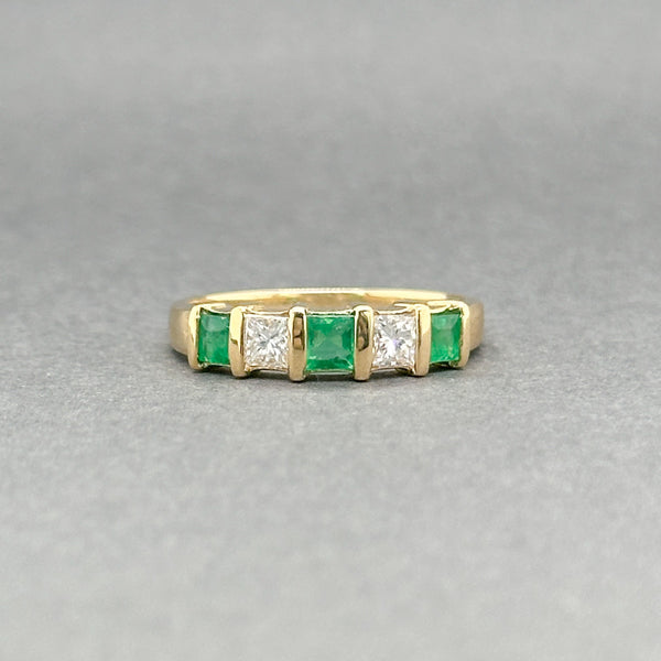 Estate 14K Y Gold 0.36ctw Emerald & 0.32ctw Diamond Ring