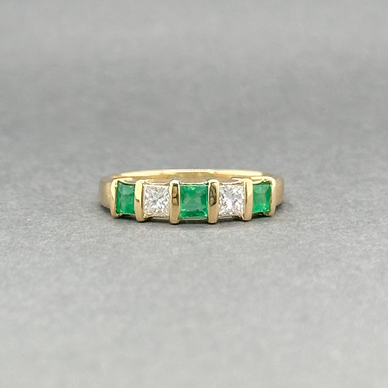 Estate 14K Y Gold 0.36ctw Emerald & 0.32ctw Diamond Ring