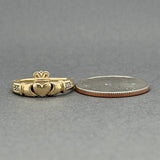 Estate 14K Y Gold 0.02ctw J/I1 Diamond Claddagh Ring