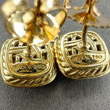 Estate David Yurman 18K Y Gold 2.10ctw Garnet & Diamond Albion Earrings