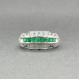 Estate 14K W Gold 0.40ctw Emerald & 0.07ctw Diamond Ring