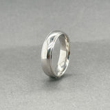 Estate 14K W Gold 5.4mm Polished Milgrain Ring