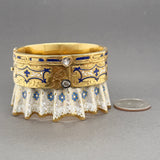 Estate Victorian 18K Y Gold 0.59ctw J/I1-2 Diamond Lace Bangle Bracelet