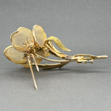 Estate 18K Y Gold 0.45ctw Sapphire & 0.24ctw Diamond Flower Brooch