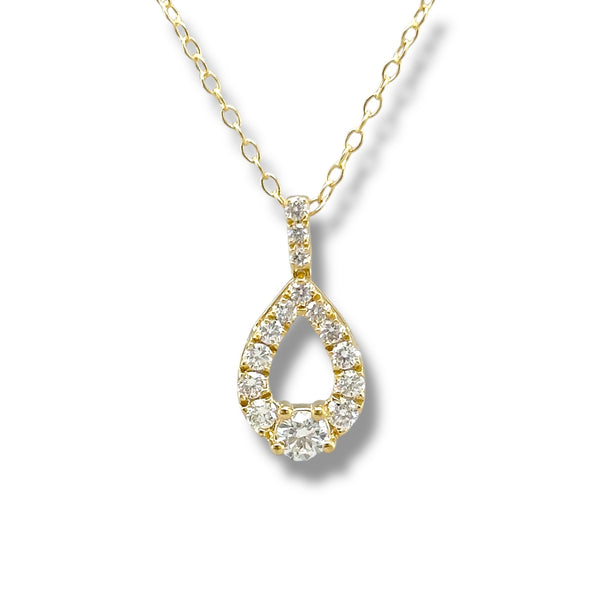 YGP Sterling 0.50ct  F-G/VS2 Lab Created Diamond Teardrop Pendant