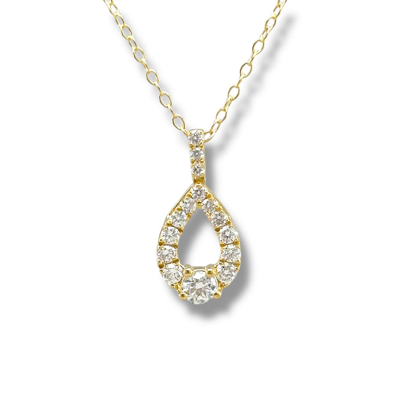 YGP Sterling 0.50ct  F-G/VS2 Lab Created Diamond Teardrop Pendant