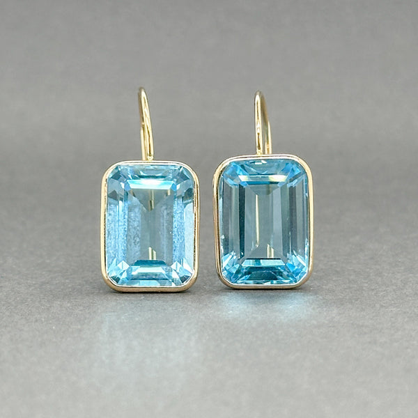 Estate 14K Y Gold 19.99ctw Blue Topaz Drop Earrings