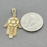 Estate 14K Y Gold Star of David Hamsa Pendant