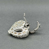 Estate Jai SS 14 0.34ctw Chalcedony & Sapphire Crocodile Heart Pendant